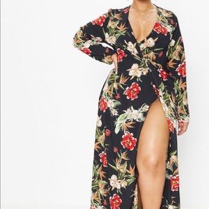 Black floral maxi dress